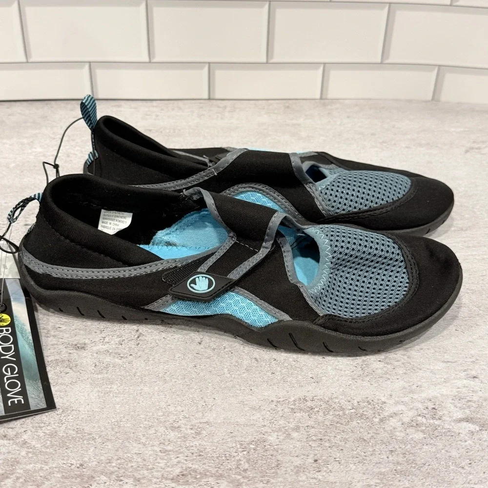 Body Glove Namaste Water Shoes for Women Black/Gulf Stream Size 10 Beach NWT